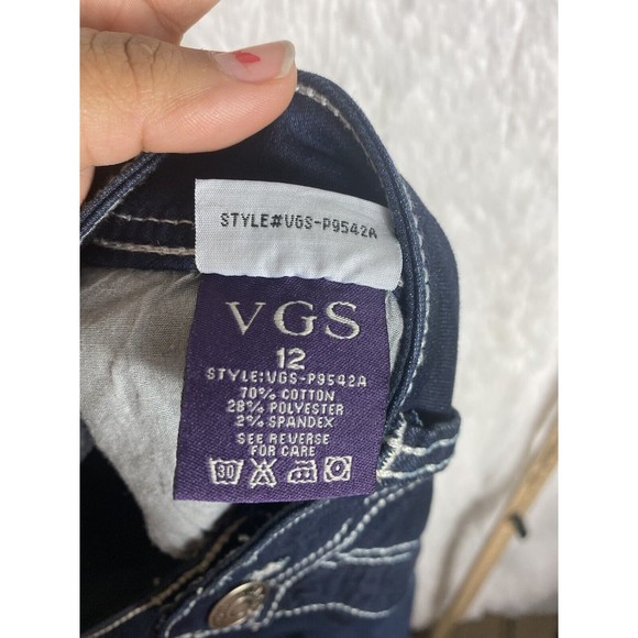 VGS  Women's Jeans Skinny Sz 12 Embroidered Medium/Dark - Picture 11 of 12